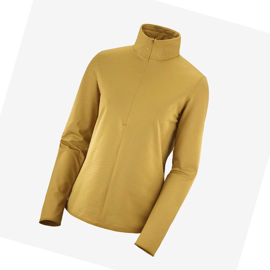 Salomon ESSENTIAL LIGHTWARM Kadın Kapüşonlu Sweatshirt Sarı | TR 2524MQZ